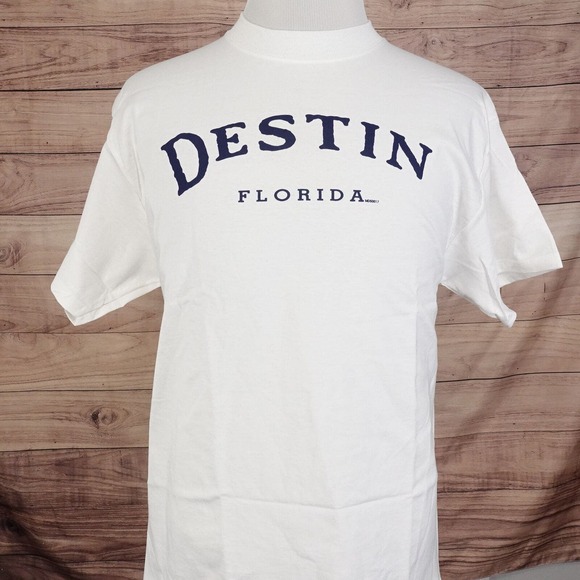 VINTAGE DESTIN FLORIDA SPELLOUT TRAVEL TOURIST 00s T-SHIRT SZ L NWT DEADSTOCK - Picture 2 of 7